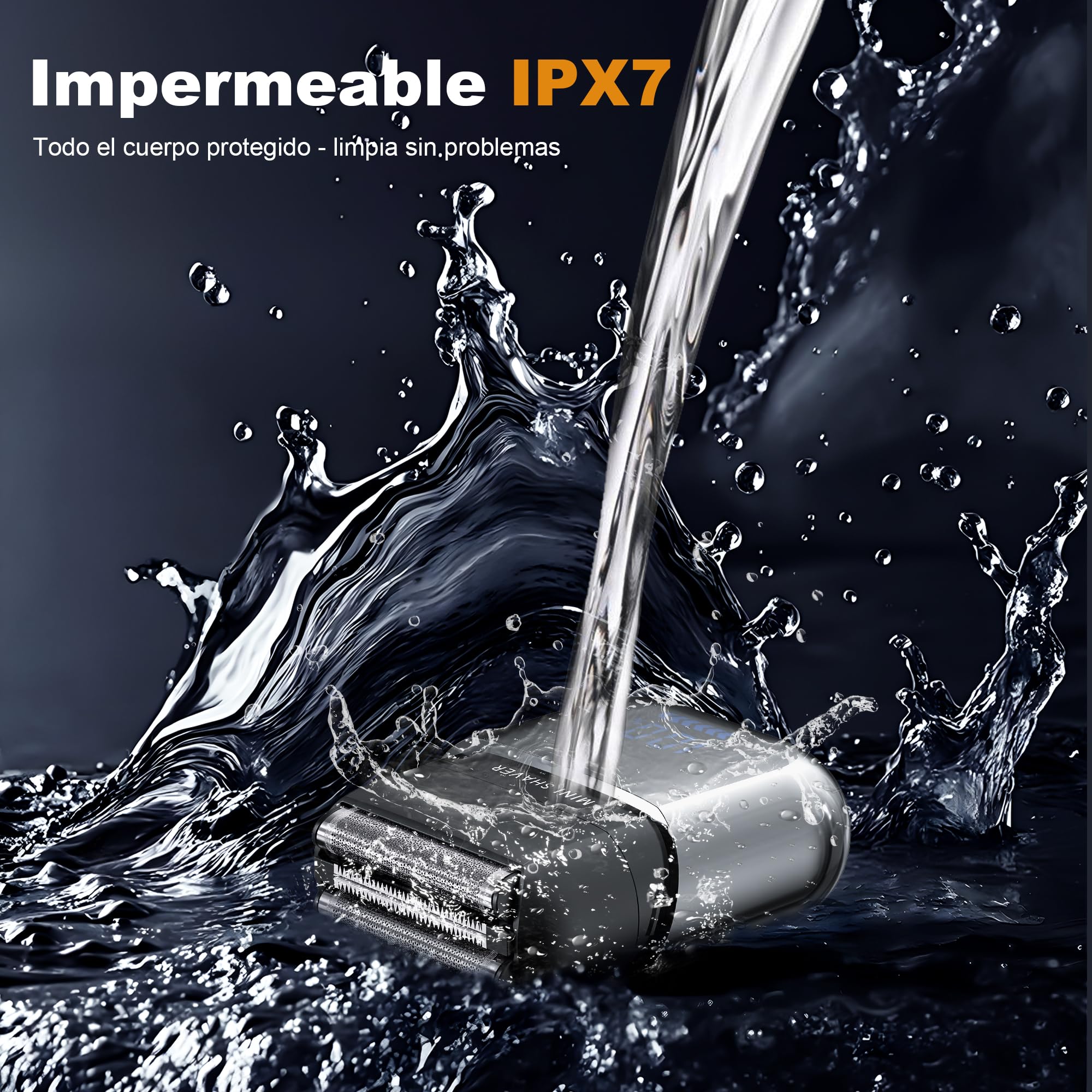 Mini Afeitadora Electrica para Hombres con Pantalla LED, Impermeable IPX7, Portátil Silenciosa y Lavable