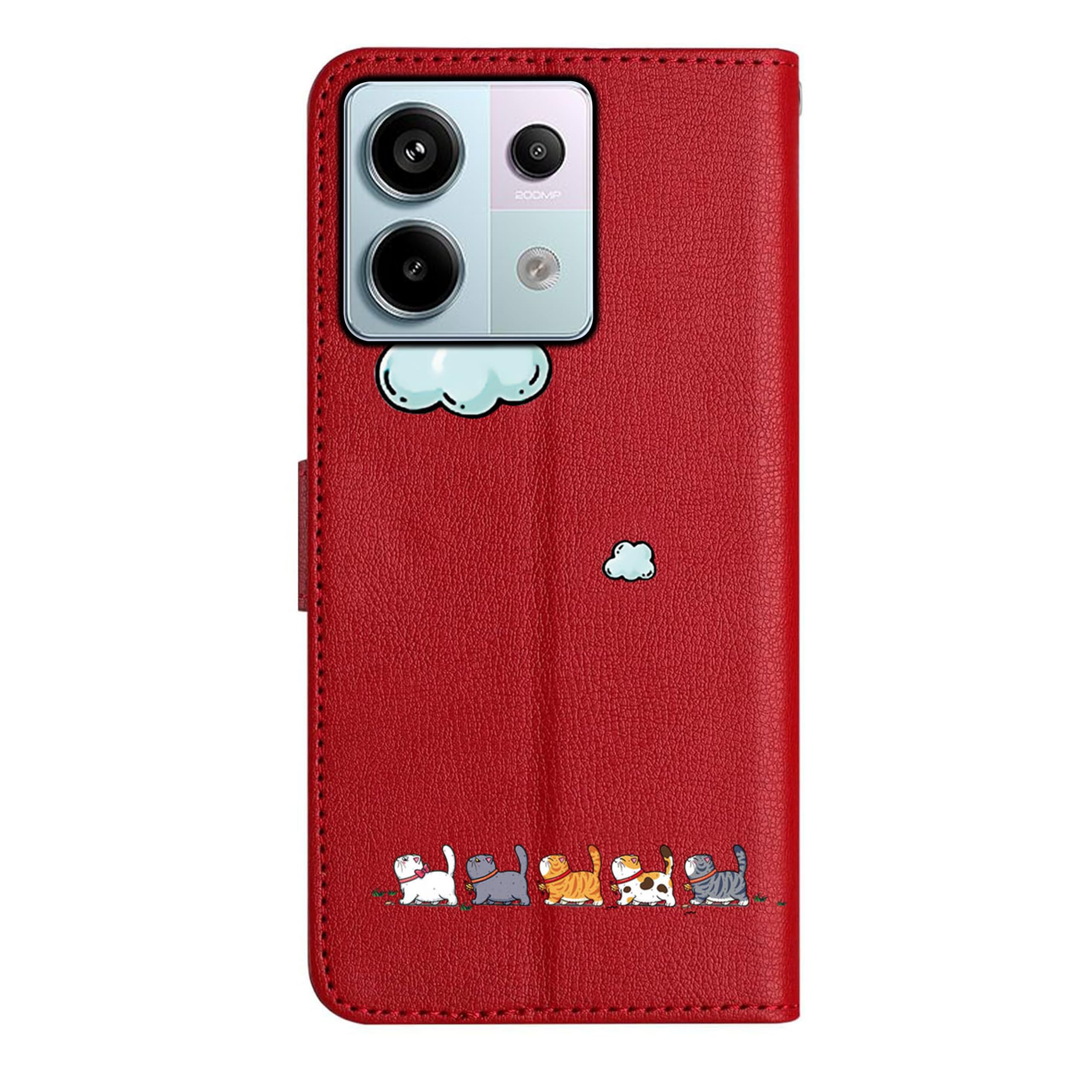 FALUWONRU Case for Xiaomi Redmi Note 13 Pro 5G,Colorful Lovely Cats Leather Flip Phone Case Wallet Cover with Creative Magnetic Protective Shockproof TPU Shell,Kickstand,Card Slots - Image 2