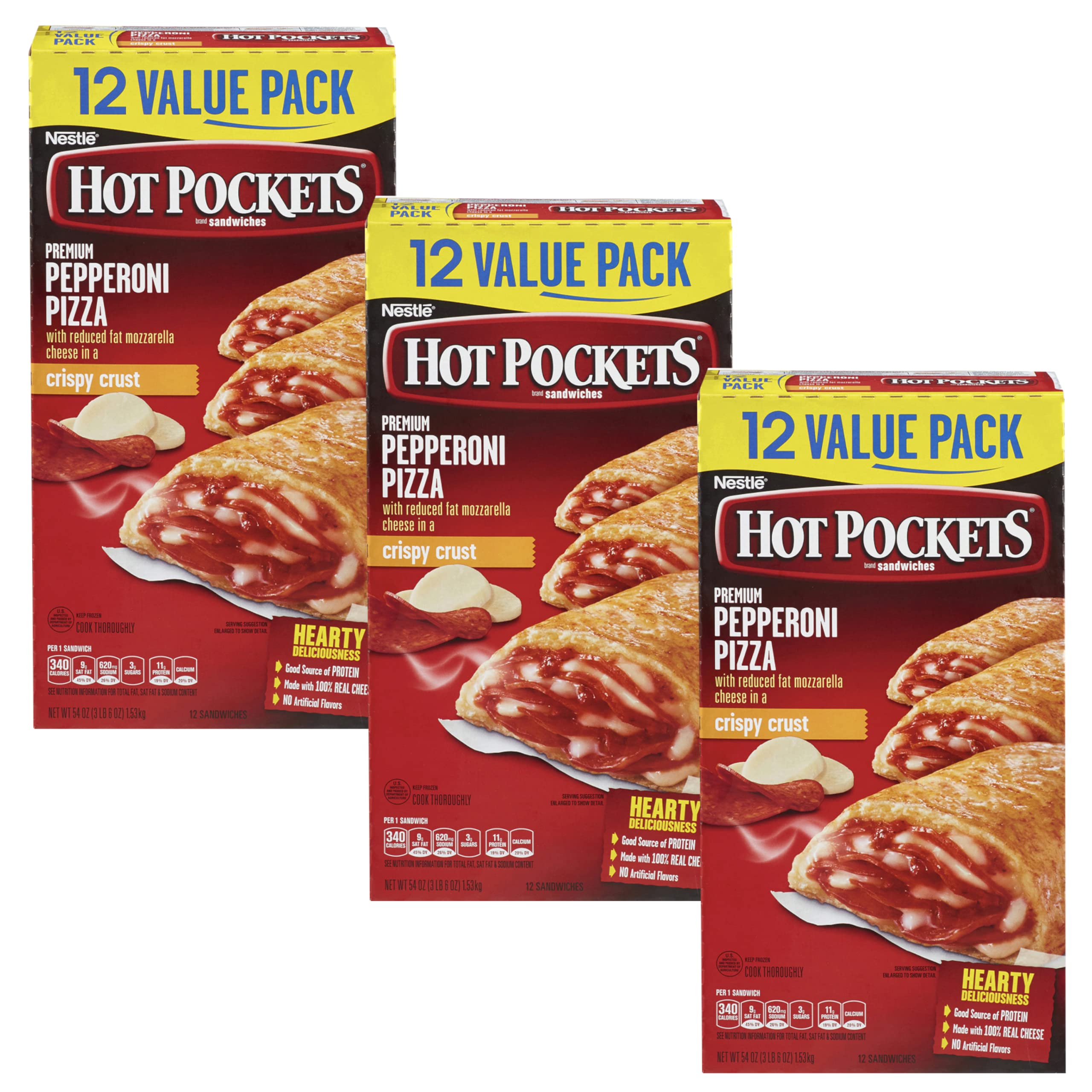 Buy Hot Pockets Premium Pepperoni Pizza Made with Pork, Chicken & Beef With Reduced