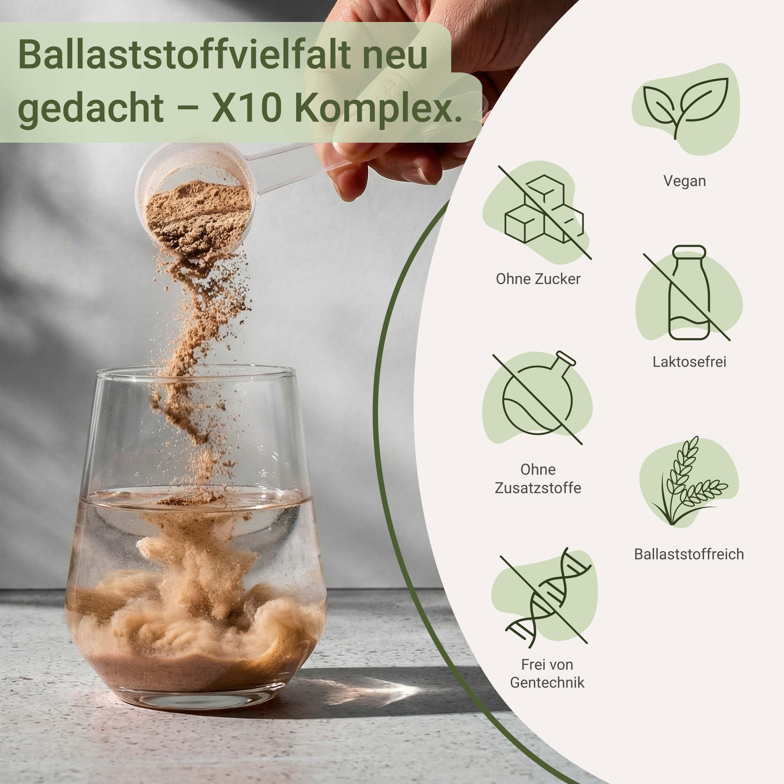 for you Präbio Ballaststoffe X10 Komplex 2x200g – 10 Ballaststoffquellen mit Flohsamenschalen, Apfelfaser & resistenter Stärke – Ballaststoff Pulver mit Kakaoflavanolen – vegan & glutenfrei
