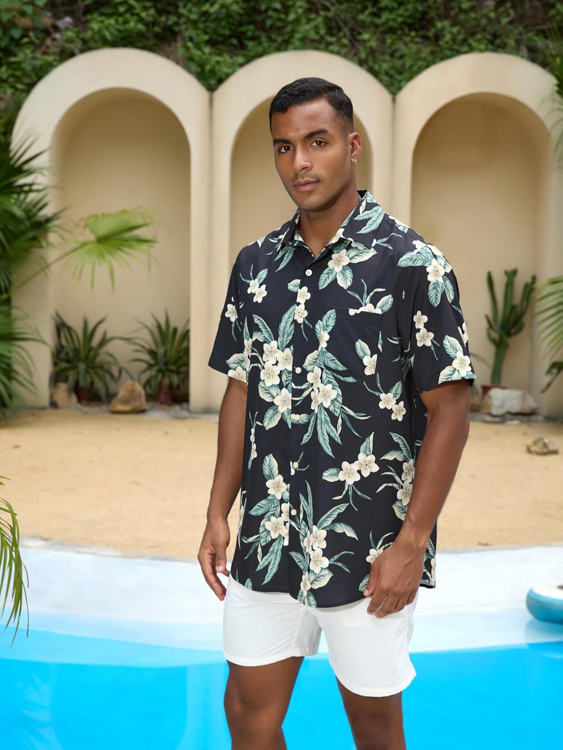 GSOU SNOW Mens Fishing Shirts Short Sleeve Button Up Hiking Shirt Cooling Quick Dry Vented - Image 2