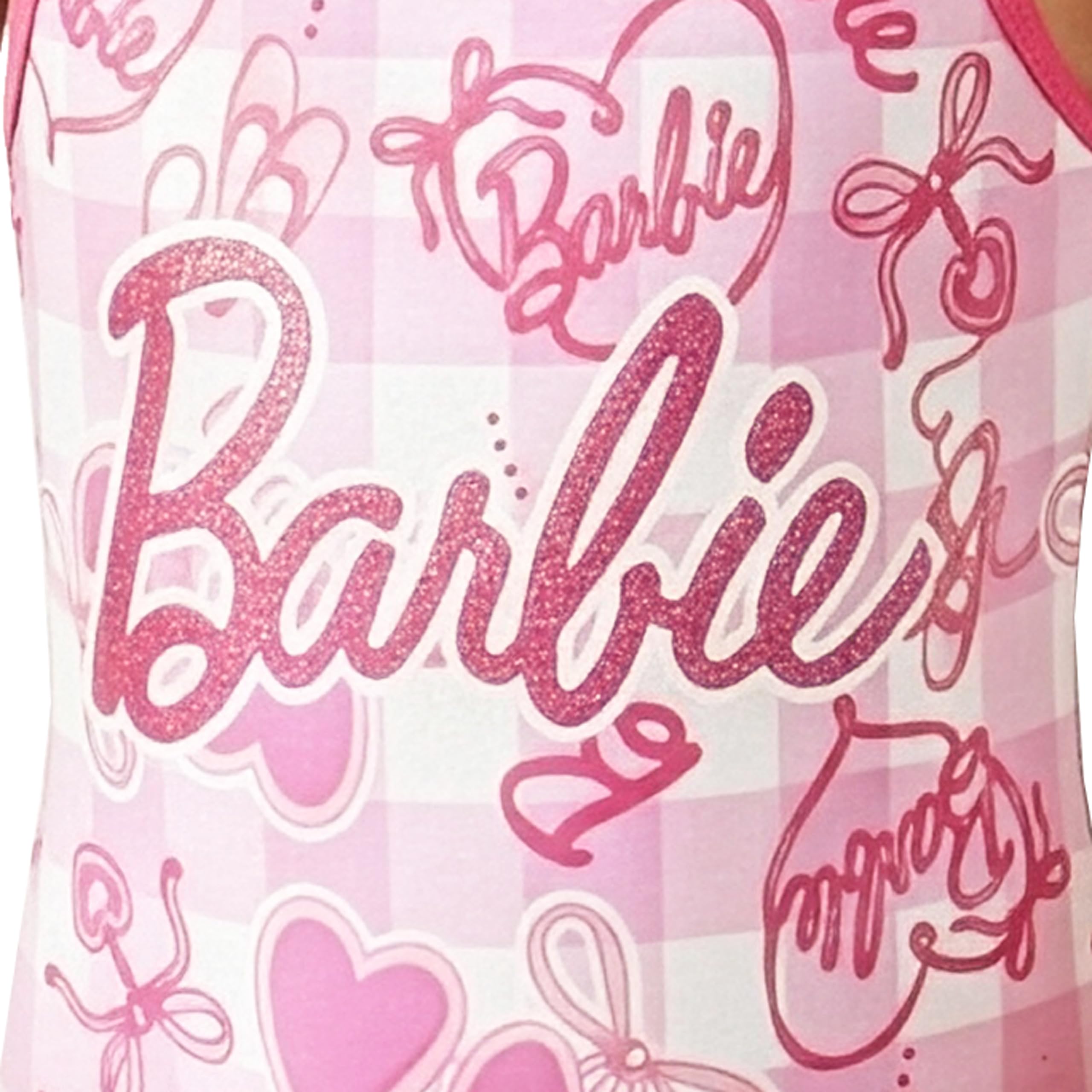 Strój kąpielowy Barbie dla dziewczynek, jednoczęściowy kostium kąpielowy, różowy