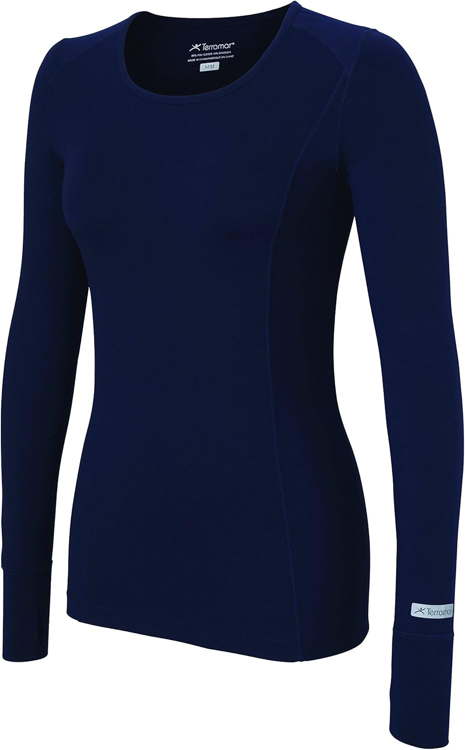 Terramar Cloud Nine 4-Way Stretch Brushed Long Sleeve Scoop Neck