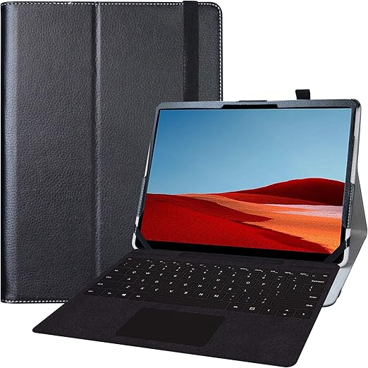 Bige for Microsoft Surface Pro X Case,PU Leather Folio 2Folding Stand Cover Case for 13" New