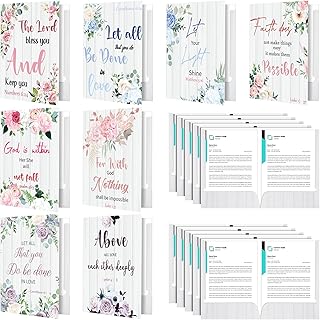 24 Pack Inspirational File Folders 2 Pocket Folders Letter Size Bible Verse Decorative for Women Girls (9x12 Inch) School, Office Supplies Organizers(Flower Style)