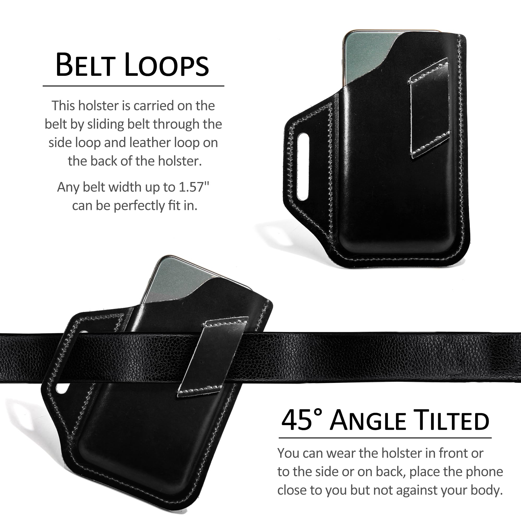 Amazon | TobbinGear レザーベルト携帯電話ポーチ、左利き用レザー携帯