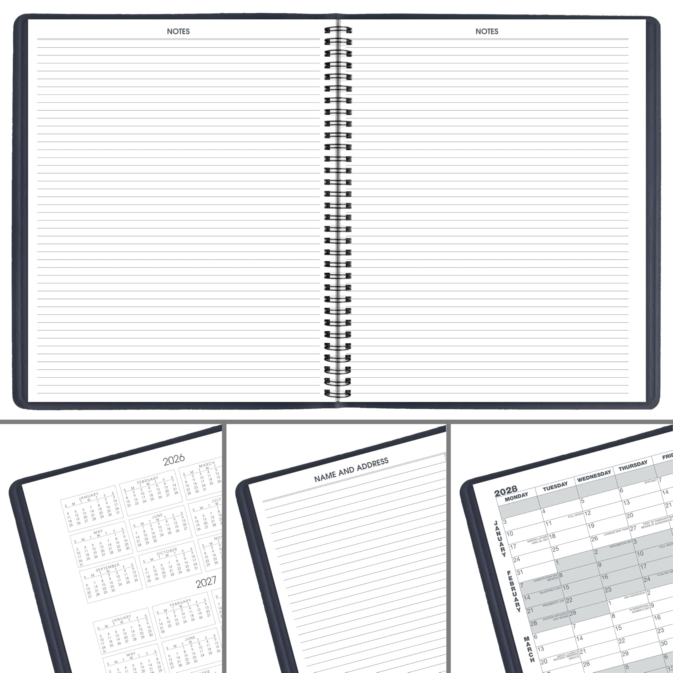 AT-A-GLANCE 702602027 Monatsplaner 2027, 15 Monate, Jan-Mär, 22,9 x 27,9 cm, unlinierte Tagesblöcke, Marineblau