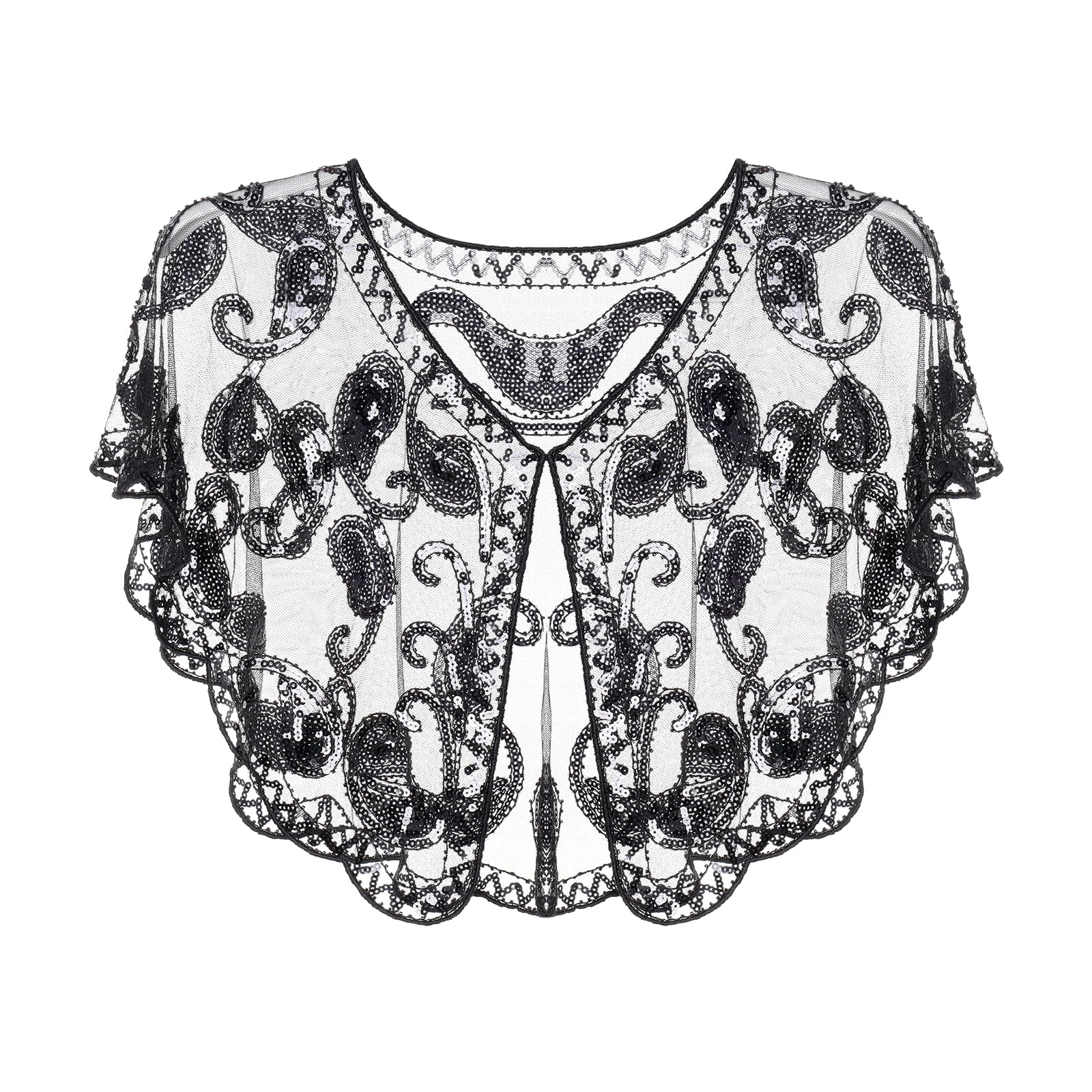 Fumwase 1920s Shawl Wraps Sequin Beaded Evening Women's Flapper Shawl Bridal Shawls Flapper