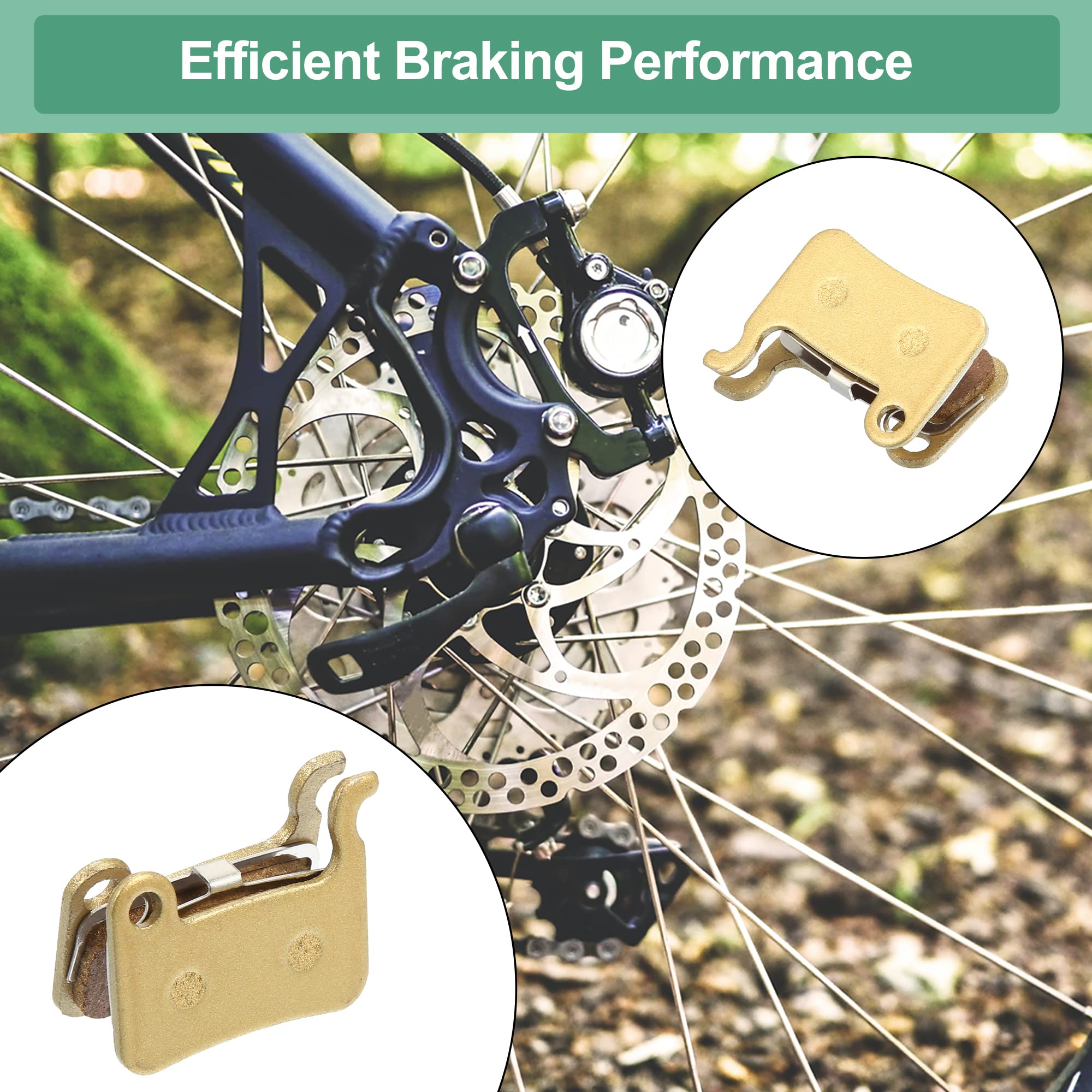 X AUTOHAUX 4 Pair Sintered Metal Disc Bike Brake Pads W/Split Pin for XTR M975, Gold Tone - Image 4