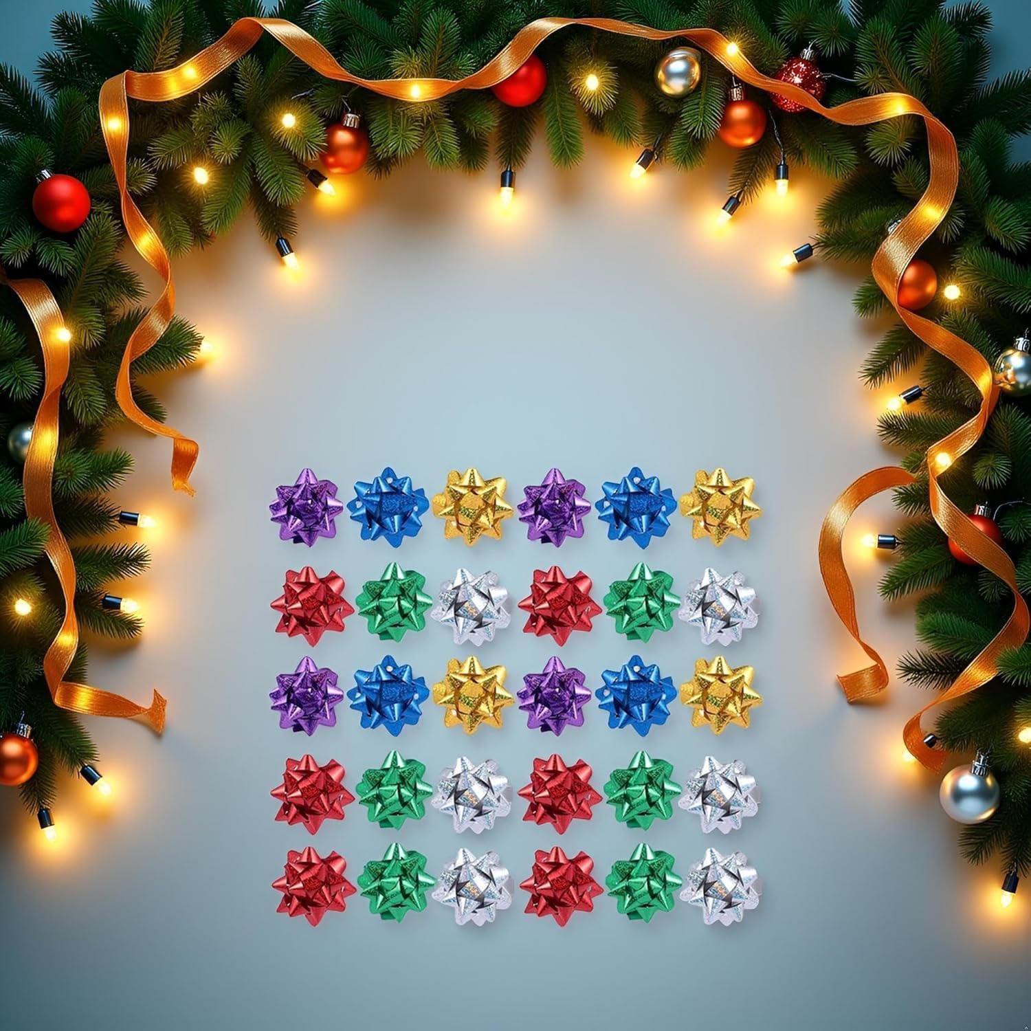50 Pcs Colorful 1 Inch Gift Bows Christmas Bows Metallic Star Bows Party Gifts Wrapping Bows Adhesive Holiday Presents Bows for Valentine's Day, Gift Wrapping Supplies, Gift Wrap Bows - Image 6