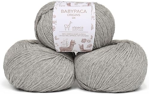 Miniatura 83 de Juego de 6 madejas de 100% lana de alpaca bebé (10.58 oz) de peso DK, fabricadas en Perú, celestial suave y perfecto para tejer y hacer ganchillo