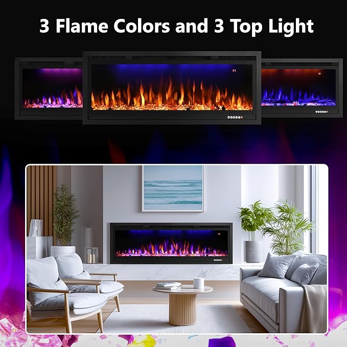 Insert Chimenea Eléctrica 74" WiFi Control APP Smart miniatura 6