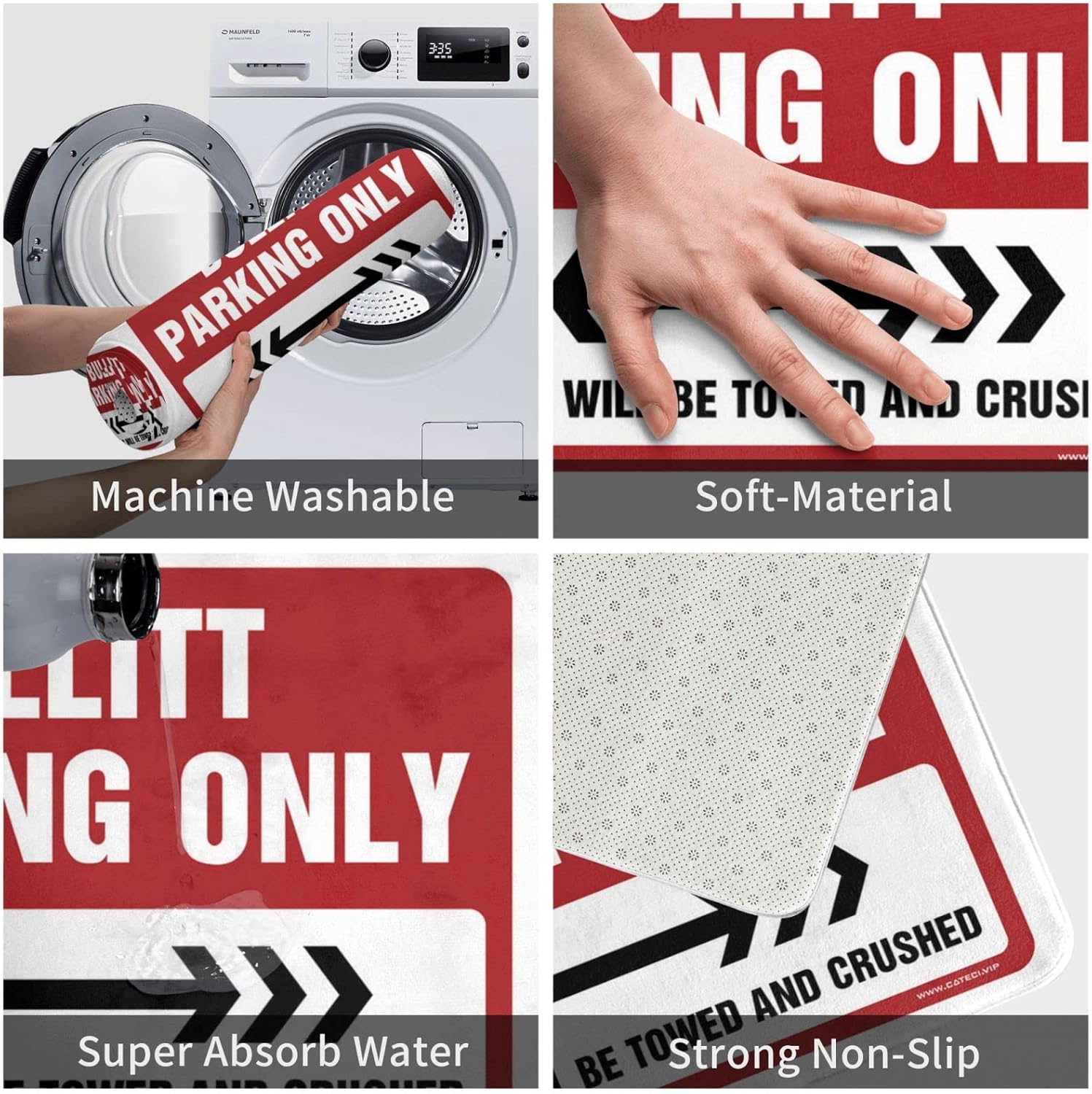 Sports Bar Decor Bullitt Parking Only Rug Doormats Outdoor Fall Kitchen Mats for Floor(Size:65X90CM), EHFPCHHAH-65X90CM