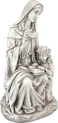 Miniatura 2 de Design Toscano Anne with Young Mother Mary Holy Religious Garden Estatua de jardín, 12 pulgadas de ancho, 21 pulgadas de alto, resina de piedra