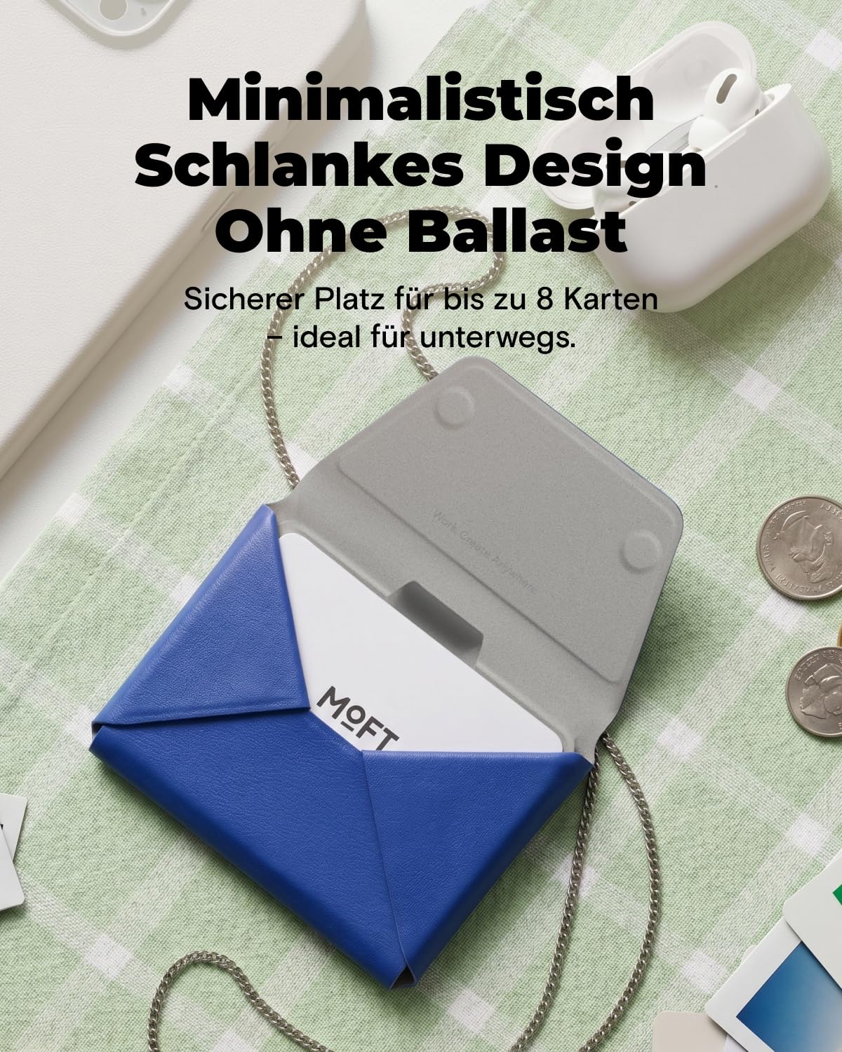 MOFT Magnetische Wallet, 8 Kartenhalter, Magnetischer Handyständer mit Zug-zum-Zugriff-Design, RFID-Blockierung, Winkelverstellung & MOVAS Minimalist Snap Field Wallet für Reiseutensilien，Tiefschwarz