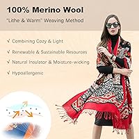 Vista 155 de DANA XU Manta de pashmina extragrande 100% de lana merina, bufanda de viaje, bufanda de cachemira para mujer, otoño e invierno, chal de gran