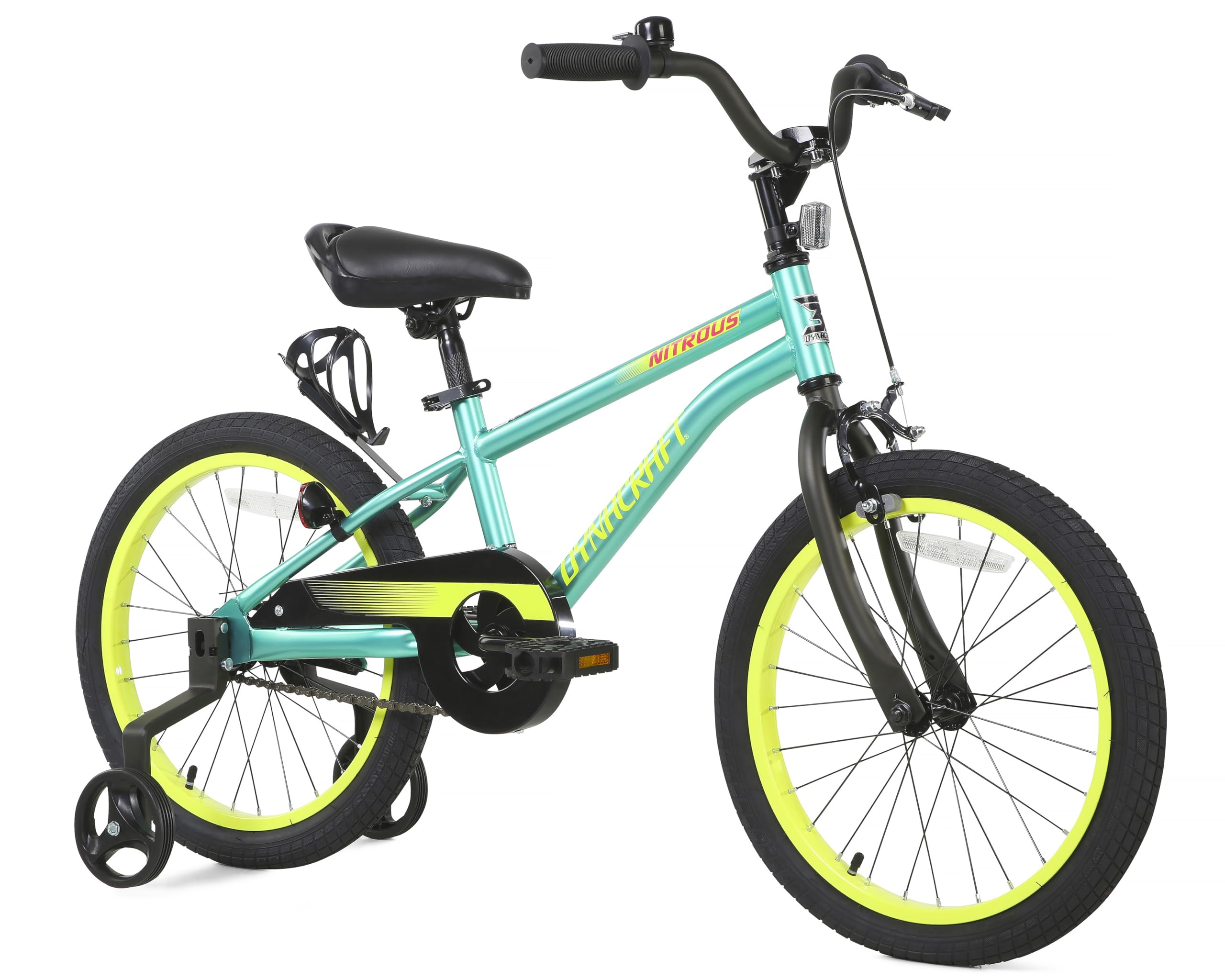 Dynacraft Nitrous 16, 18, and 20 Inch Kids Bike, Boys Bike with Training Wheels, Easy Assembly Kids Bicycle, Bicycle for Kids Age 5-12, Bike for 5 Year Old Boy, Bike with Training Wheels or Kickstand
