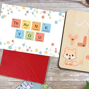 Funny Thank You Card Chemistry Pun Appreciation Greeting Gift