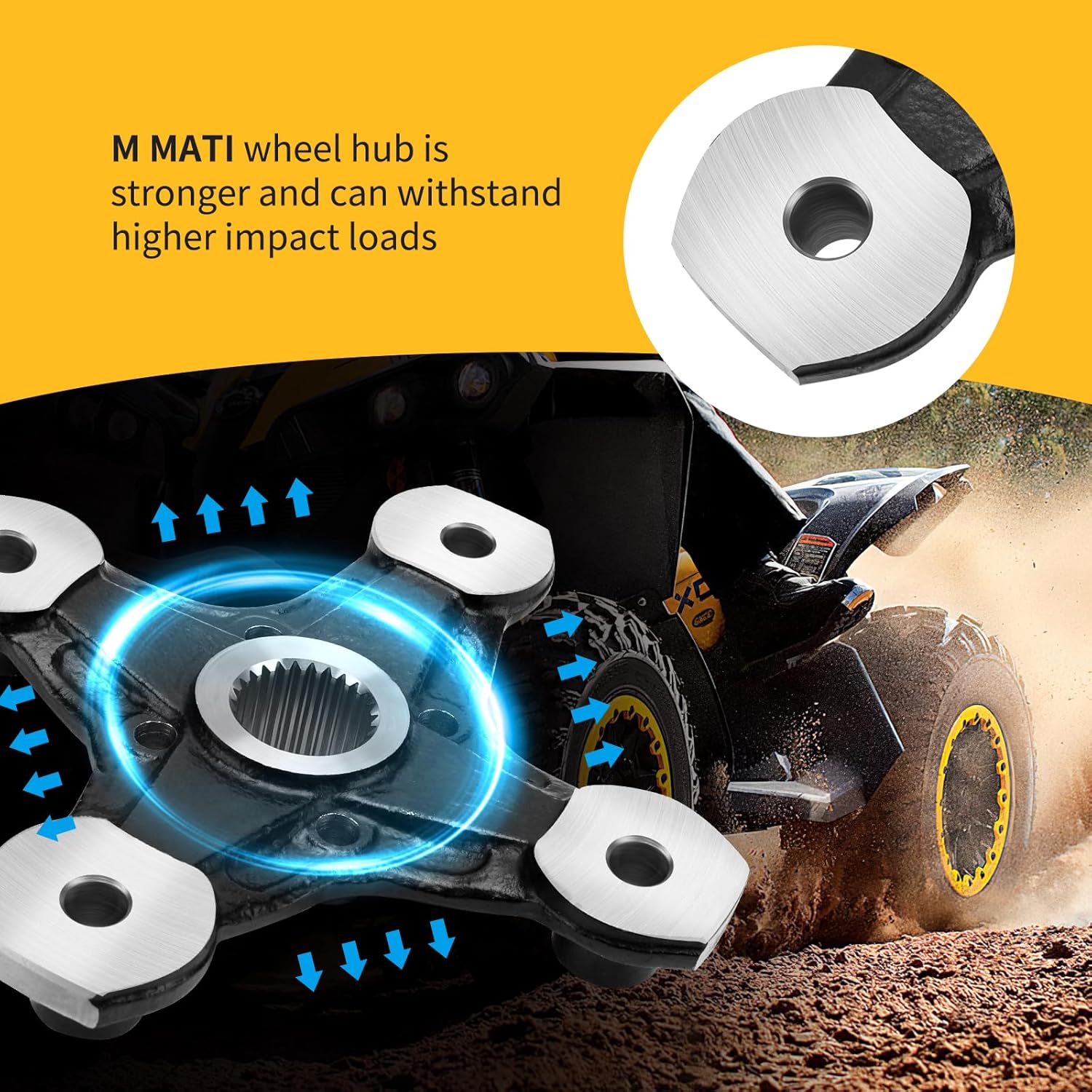 M MATI Front/Rear Wheel Hub & Studs for Can Am Outlander 450 500 570 650 800 850 1000 Renegade 500 570 650 800 850 1000 2012-2021 705501716 705501900 705501264 250300642