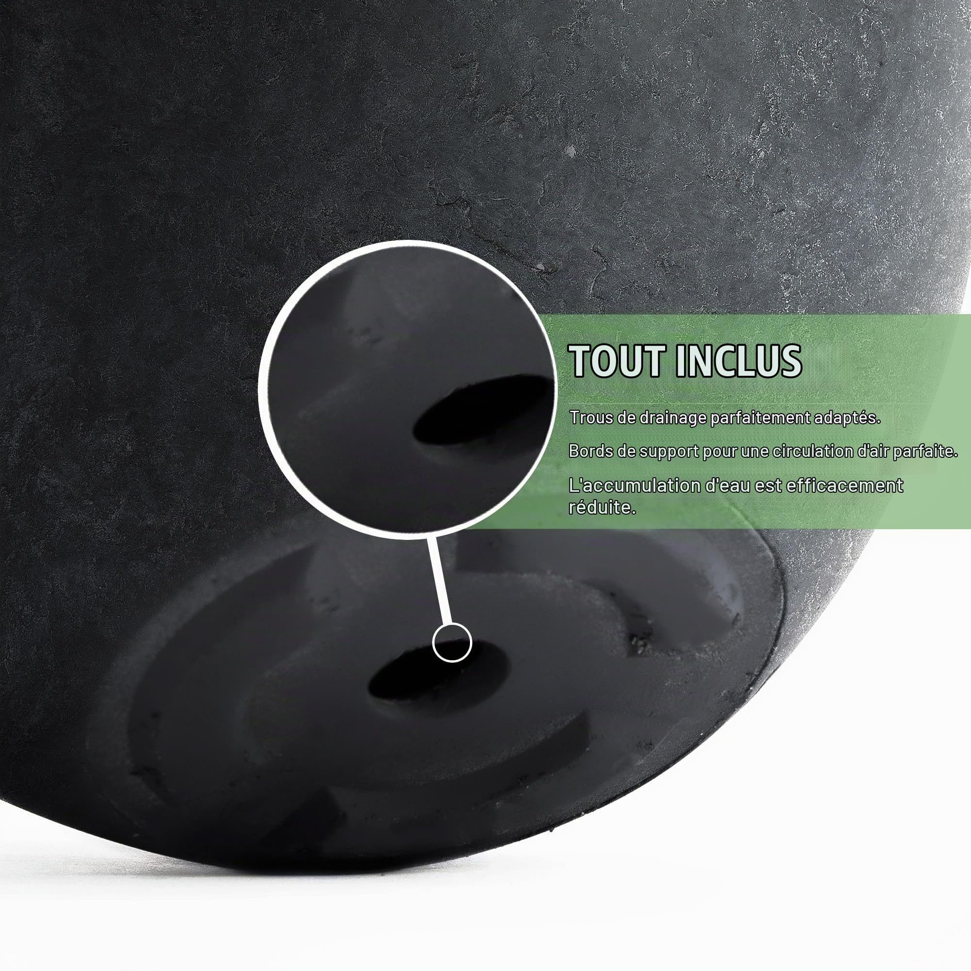 Pflanzwerk® Pot de Fleur Fibre de Verre Cup Ø51cm Lave Anthracite Jardinière antigel* *Protection UV* *Qualité européenne*