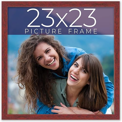 Miniatura 10 de Marco de fotos de madera maciza marrón de 24 x 24 pulgadas de ancho Profundidad del marco interior de 0.5 pulgadas Marco de fotos tradicional