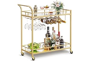 VASAGLE Bar Cart Gold — Elevate Your Home with Sophisticated Style and Convenience