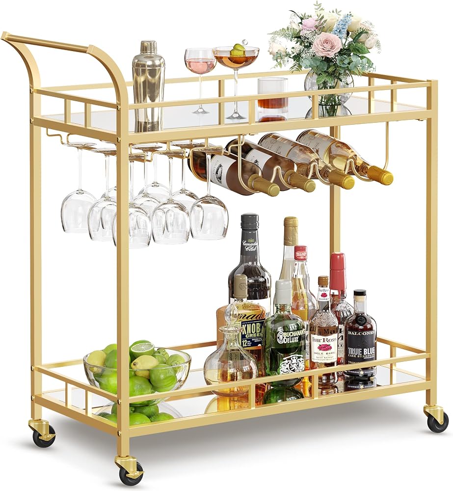 VASAGLE Gold Bar Cart