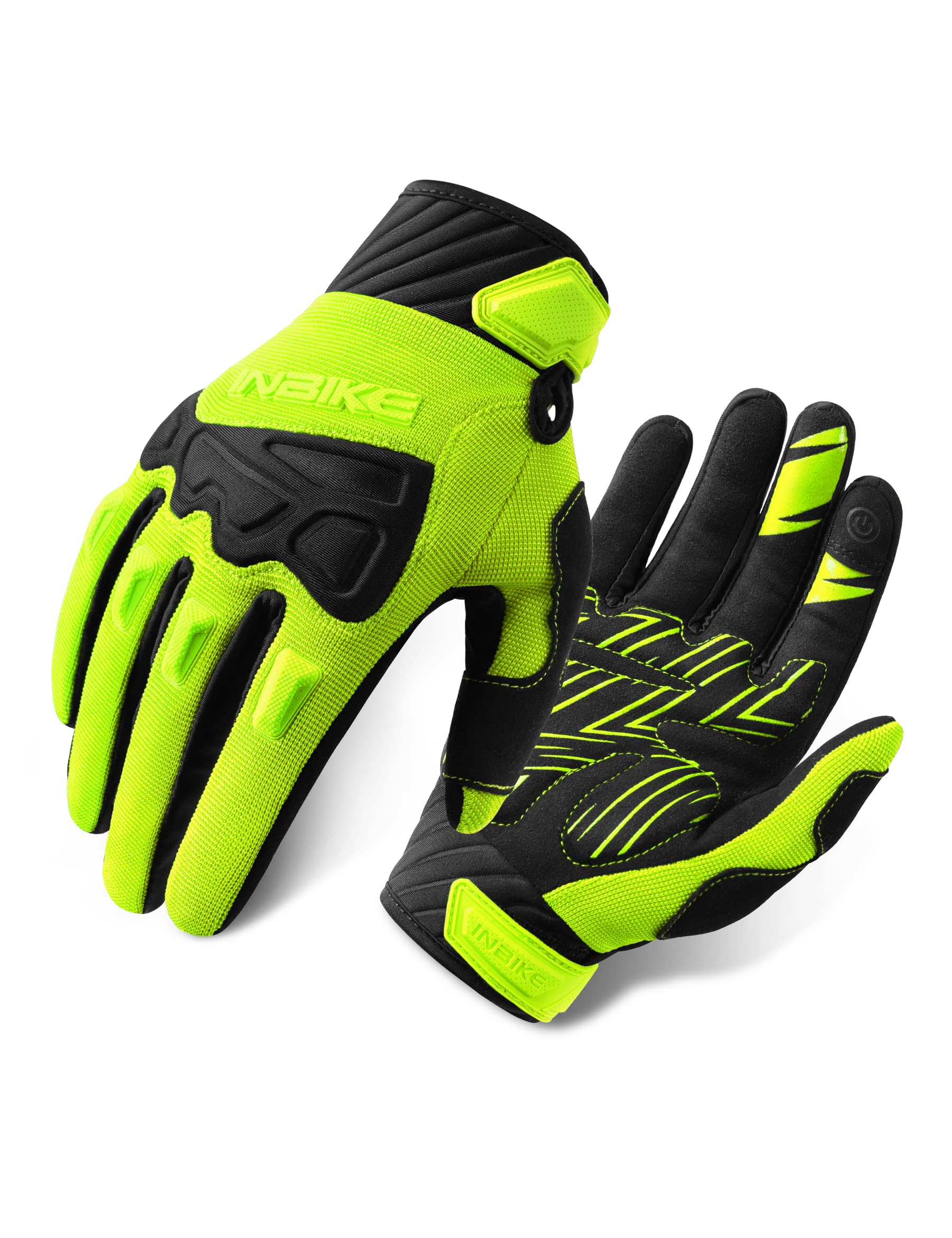 INBIKE MTB Handschuhe Motocross 100% Voll Schutz mit TPR Fingerpads und SCR-Pad für Flexibilität beim Rennradfahren, Mountainbiken, Faltradfahren, Fixed-Gear-Radfahren usw