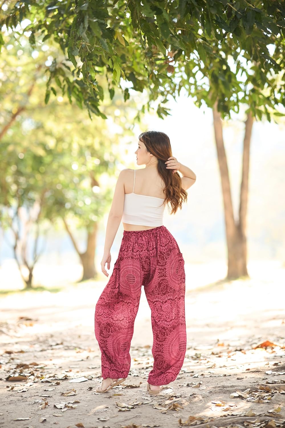 Lannaclothesdesign Harem Pants Women – Boho Elephant Pants High-Waisted Hippie Clothes with Pockets for Yoga - Image 6