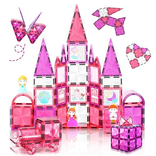 W Wise Block Bloques de Construcción Magnéticos Princesa 101PCS con Coches
