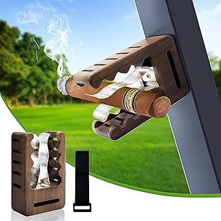 Magnetic Cigar Holder for Golf Cart - Cigars Accessories for Men, Hands-Free Cigar Clip for Golfing, Grilling, Fishing - Cigar Gifts for Golfers & Golf Lovers - Secure Magnetic Grip, Hook & Loop Strap