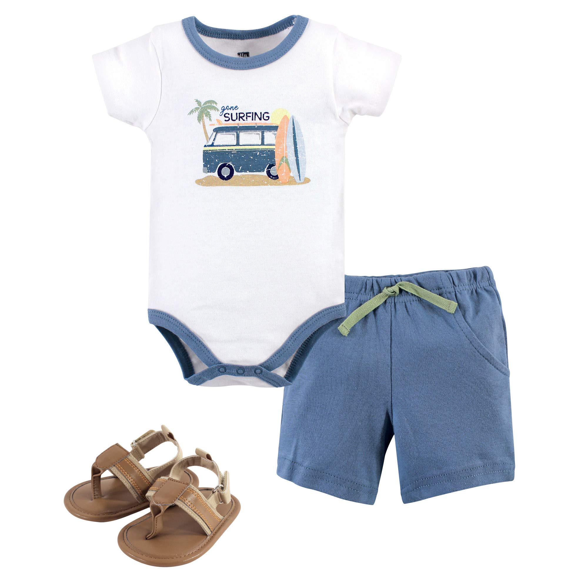 hudson baby Zestaw wyprawek Niemowlęta - chłopcy Bodysuit, Shorts and Shoe Set