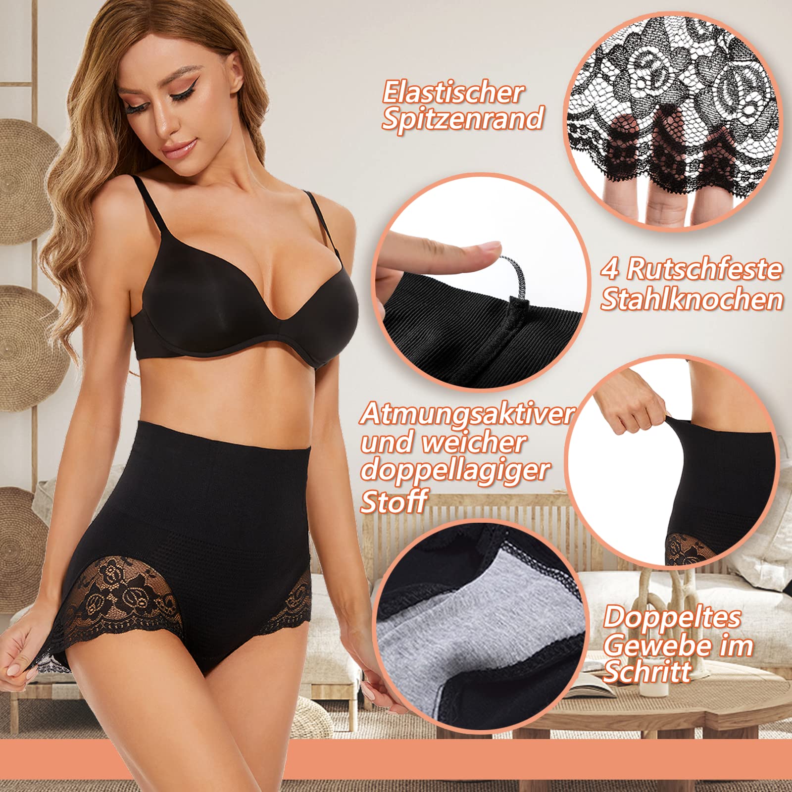 SURE YOU LIKE Shapewear Damen Miederhose Bauchweg Figurformender Body Shaper Shapewear Miederslip Unterwäsche für Damen