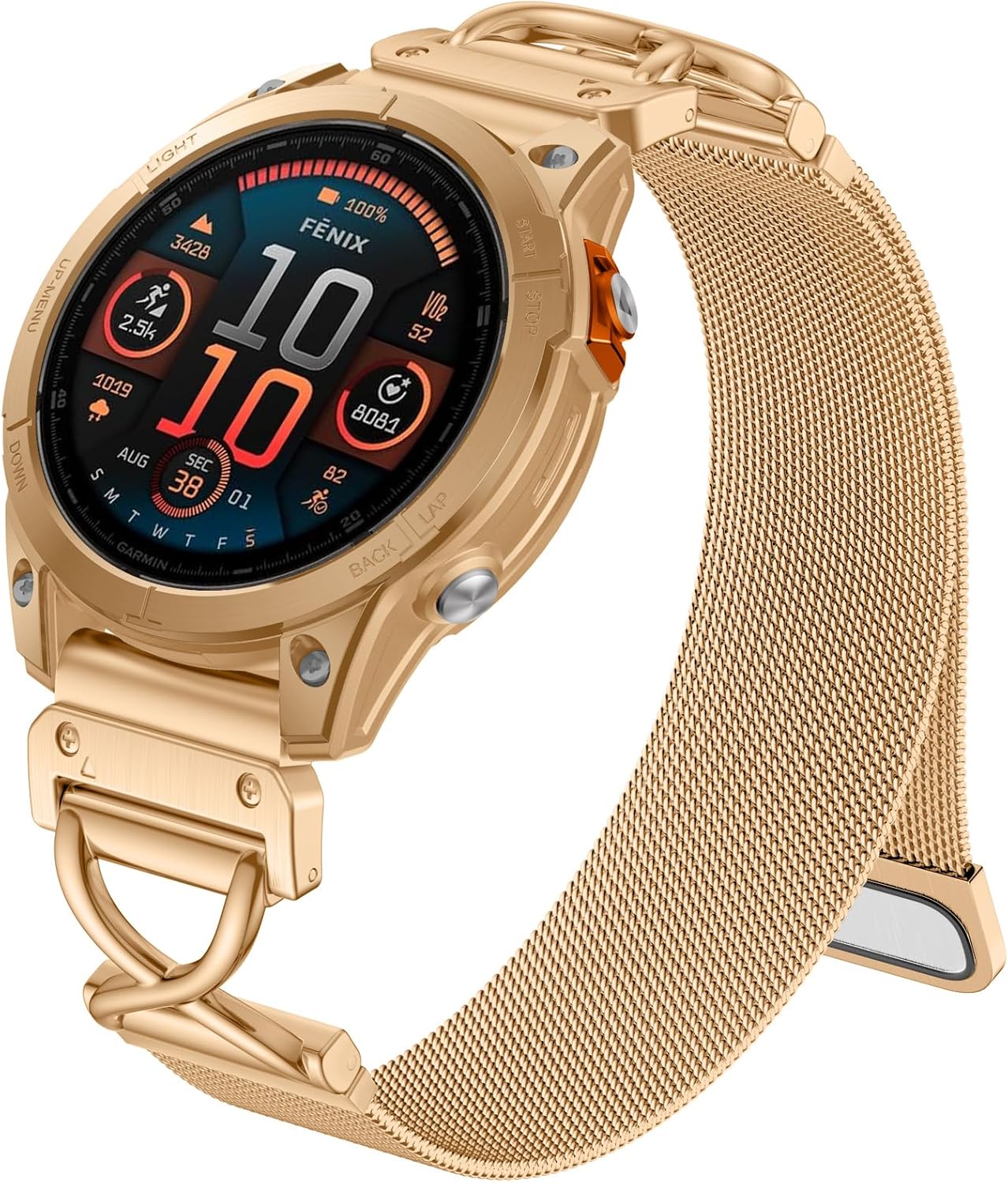 Ouwegaga X-Shape Metal Bands Compatible with Garmin Fenix 8/Fenix 7/Fenix 6/Fenix 5 Watch Band, 22mm Stainless Steel Milanese Loop Magnetic Clasp Strap for Fenix 8 7 6 Pro/Tactix 8 47mm/Fenix E/5 Plus