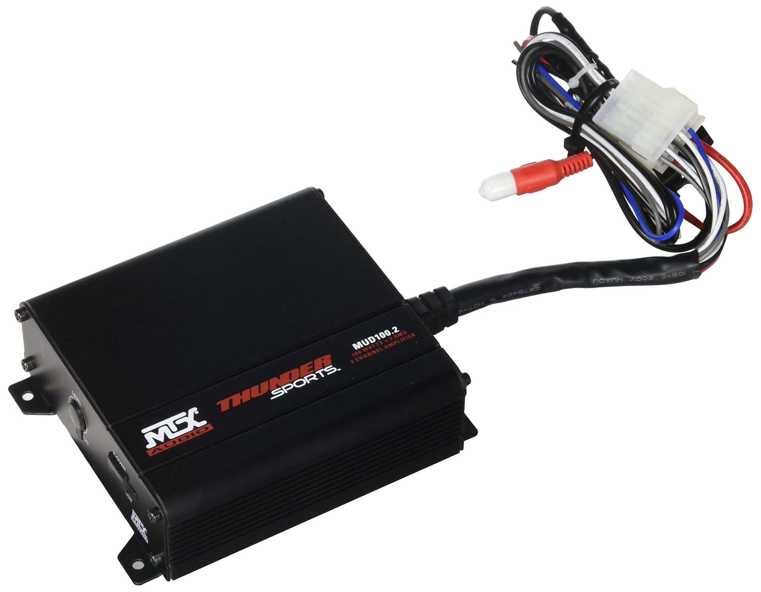 MTX MUD100.2 Mud Series 200 Watt RMS 2 Channel Class D Compact Weatherproof Outdoor Powersports ATV UTV Motorcycle Sound System Stereo Amplifier Kit