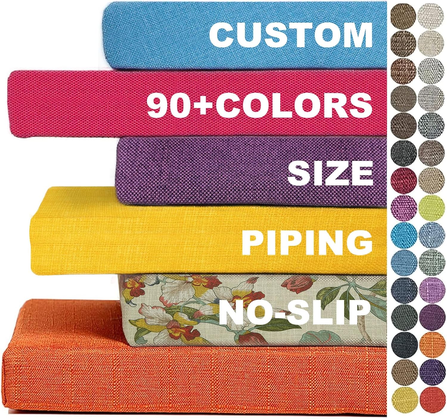 Custom Bench Cushion, Bay Window Seat Cushions Indoor,50D HighResilience Foam Custom Cushions