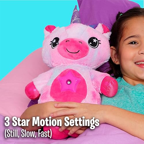 Vista 9 de Ontel Star Belly Dream Lites, luz nocturna de animales de peluche, unicornio mágico rosa y morado, proyecta estrellas brillantes y formas en 6