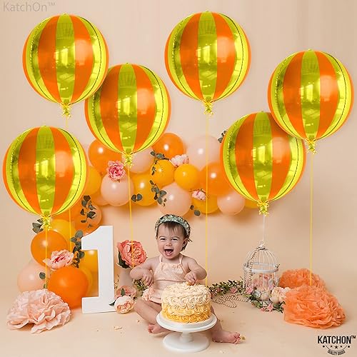 Miniatura 7 de KatchOn, Globos grandes dorados y naranjas, 22 pulgadas, paquete de 6, globos de carnaval, decoraciones de cumpleaños naranjas y doradas, globos