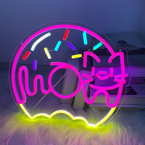 Miniatura 2 de Letrero de neón con diseño de dibujos animados de animé, decoración de pared con luces LED de animales, regalo personalizado para niños,