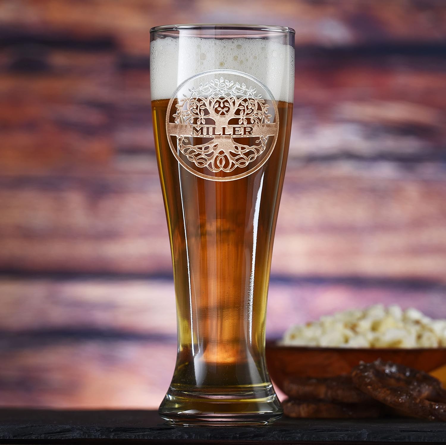 Family Tree Engraved Pilsner Glass Gift (Set of 2)