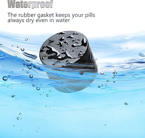 Miniatura 4 de Pastillero diario portátil, pastillero redondo de aleación de aluminio resistente, organizador de pastillas de viaje impermeable, bolso de bolsillo