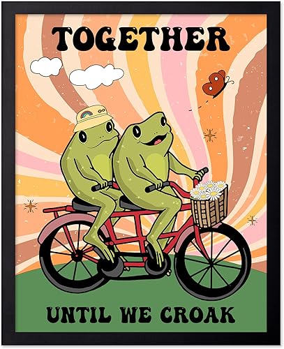 Miniatura 64 de Poster Master Póster con texto en inglés «You Are Exactly Where You Need To Be», impresión retro de rana, arte musical, arte de hongos, arte de cita