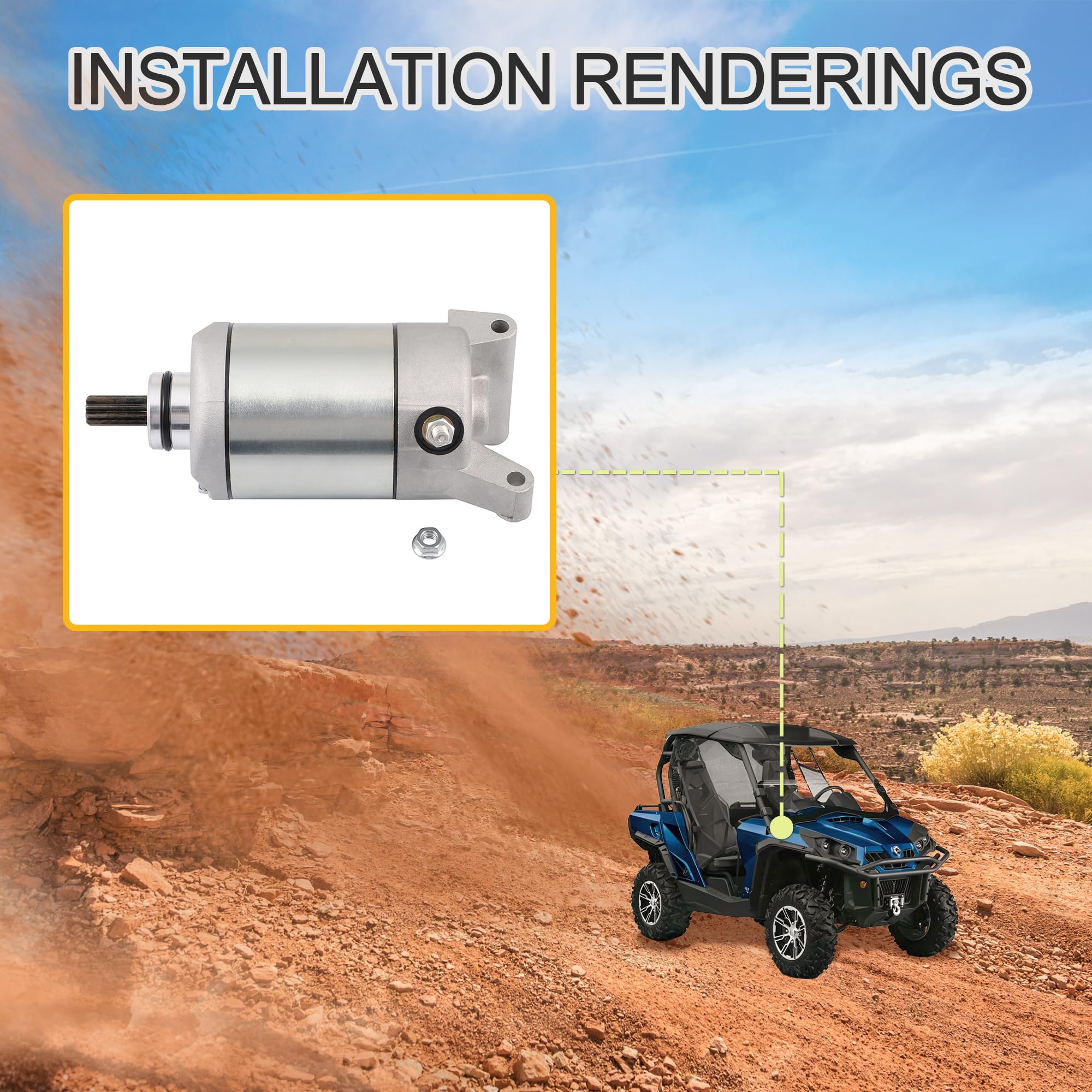 GOOFIT Accesorios del Motor De Arranque Eléctrico Reemplazar para Sportsman 570 EFI EPS Forest Quad 2015-2018 4014909 4014290 ATV