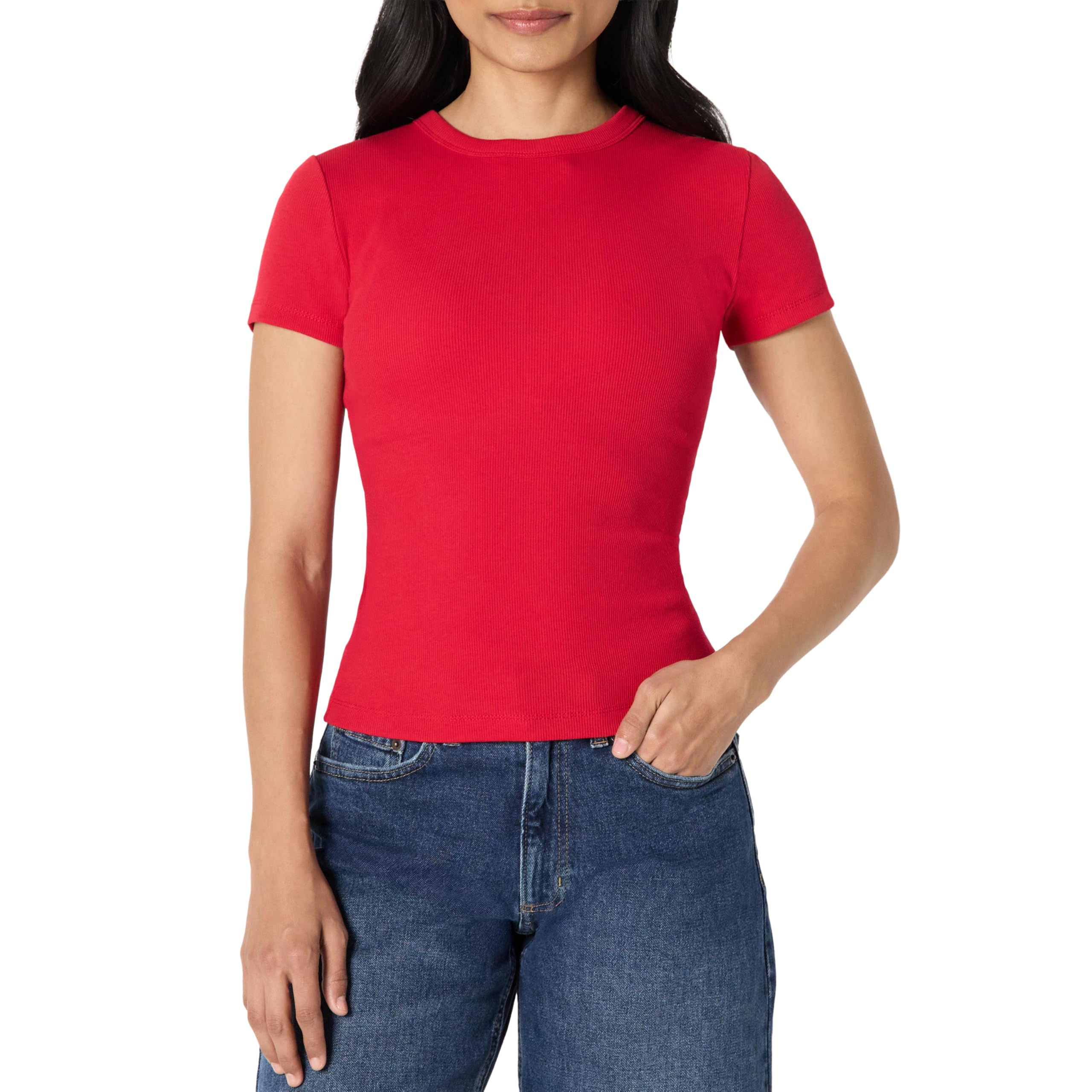 Amazon Essentials Damen Slim-Fit-T-Shirt mit Kurzen Ärmeln