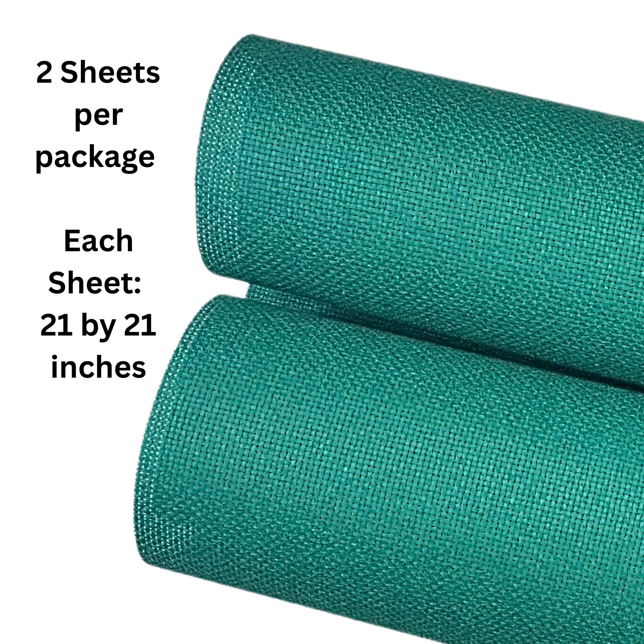 2 Sheets of Green 14 Count Aida Cloth – 21 x 21 Inch Pre-Cut Fabric Squares – Cross Stitch Fabric – 100% Cotton – Ideal for Needlework & Embroidery – The Knotty Unicorn