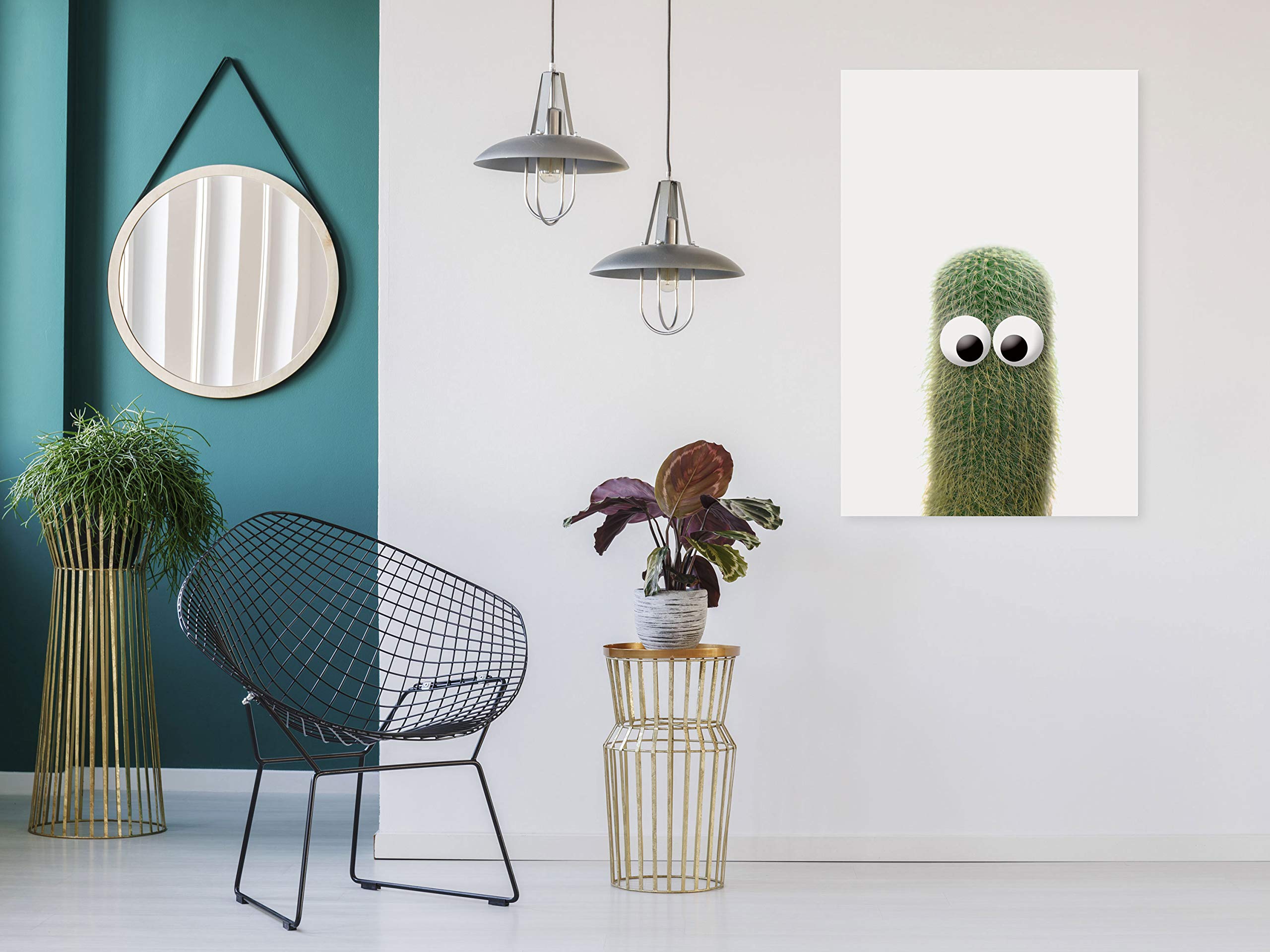 artgeist Acoustic Canvas Wall Art Print Cactus 24x35 in - 1pcs Picture with Acoustic Foam Sound Print Artwork Room Acoustics Soundproofing b-A-0400-b-a