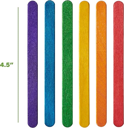 Miniatura 2 de Comfy Package 200 palitos de paletas de colores de 4.5 pulgadas para manualidades, palitos de madera multiusos para helados, helados y más