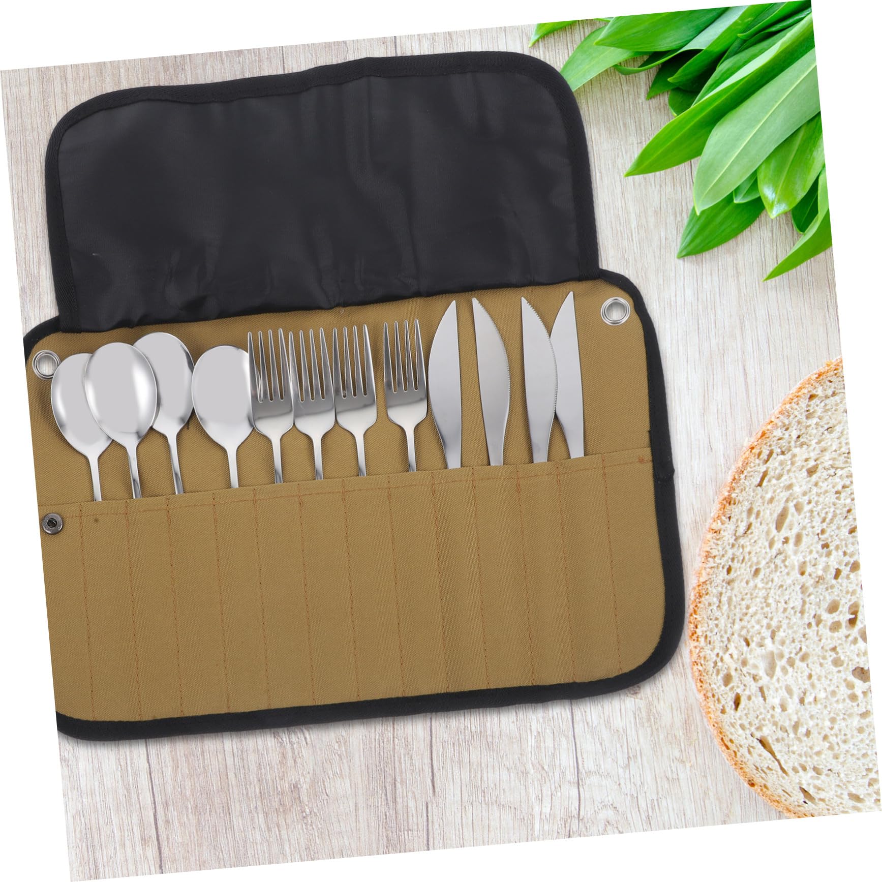 Camping Besteckset mit Organizer Tasche Mehrfunktionale Picknick Utensilien aus Nylon Leichtes Outdoor Geschirrset für Wandern Camping Grillen und Reise
