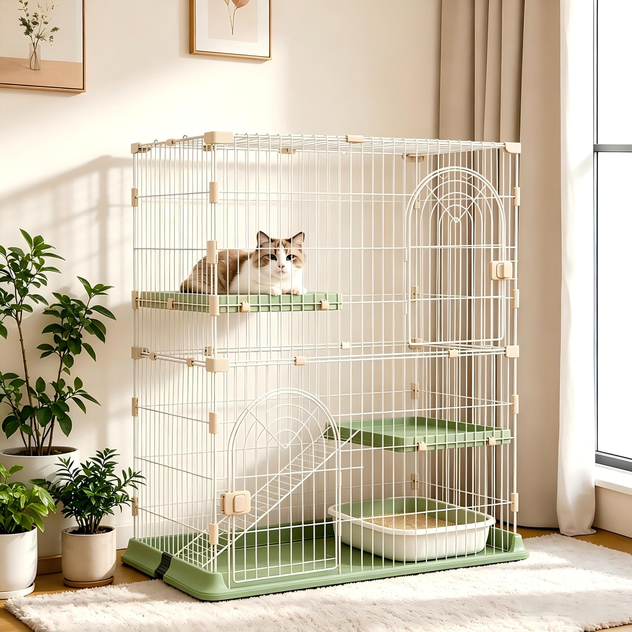 Cat Cage & Playpen - Escape-Proof for Cats & Small Pets -12