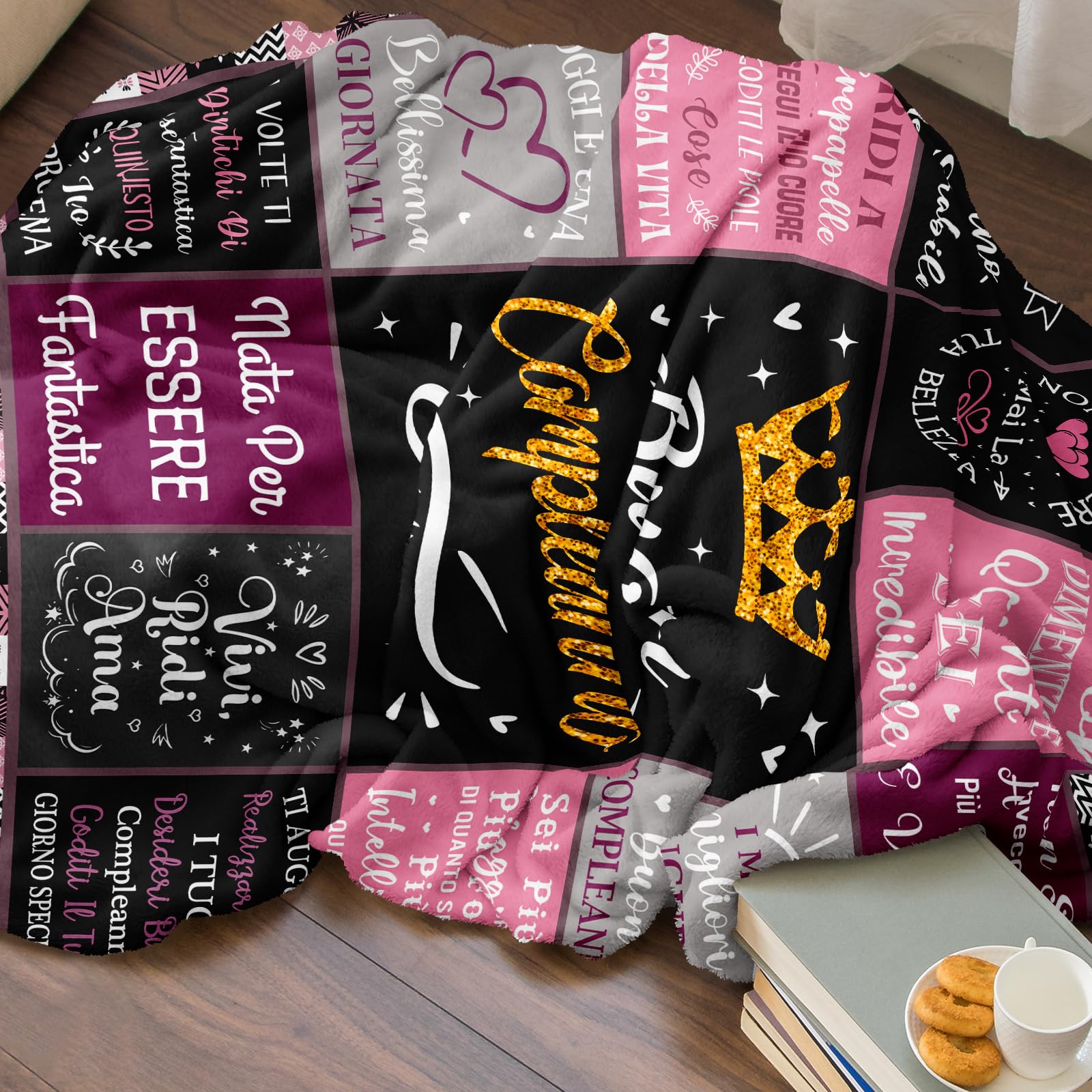 Regalo Donna Compleanno, Buon Compleanno, Regalo Migliore Amica Compleanno, Happy Birthday, Regalo Di Compleanno Migliore Amica/Mamma/Figlia/Sorella/Ragazza/Moglie, Idee Regalo Coperta 150x130CM